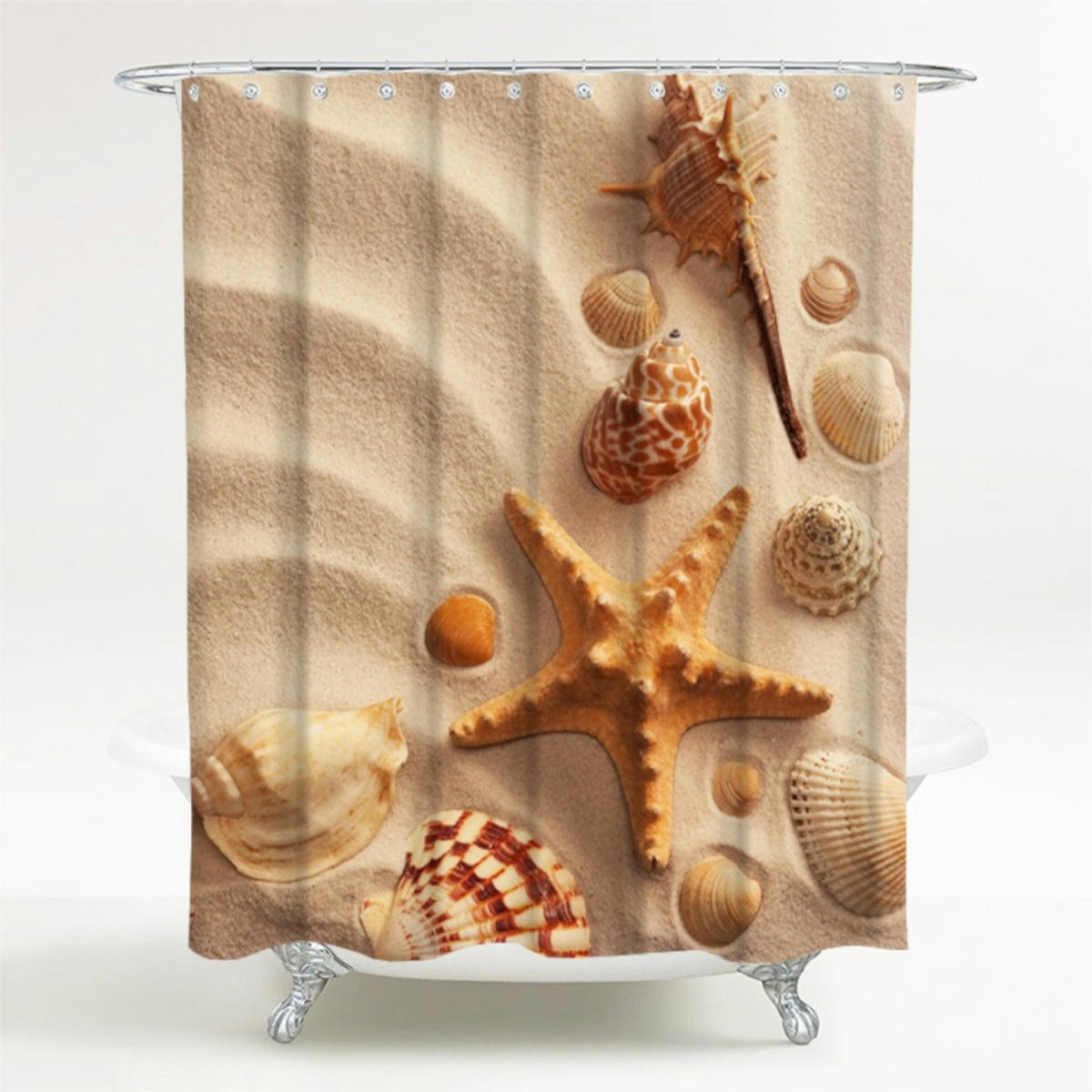 DUSCHVORHANG Sanibel 180 x 200 cm - Braun, Textil (180/200cm) - Sanilo