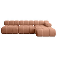 ECKSOFA modulares Sofa Razon-L2 - 285x160x70 cm Apricot Velours - Koralle, Holzwerkstoff/Textil (285/160cm) - ALTDECOR