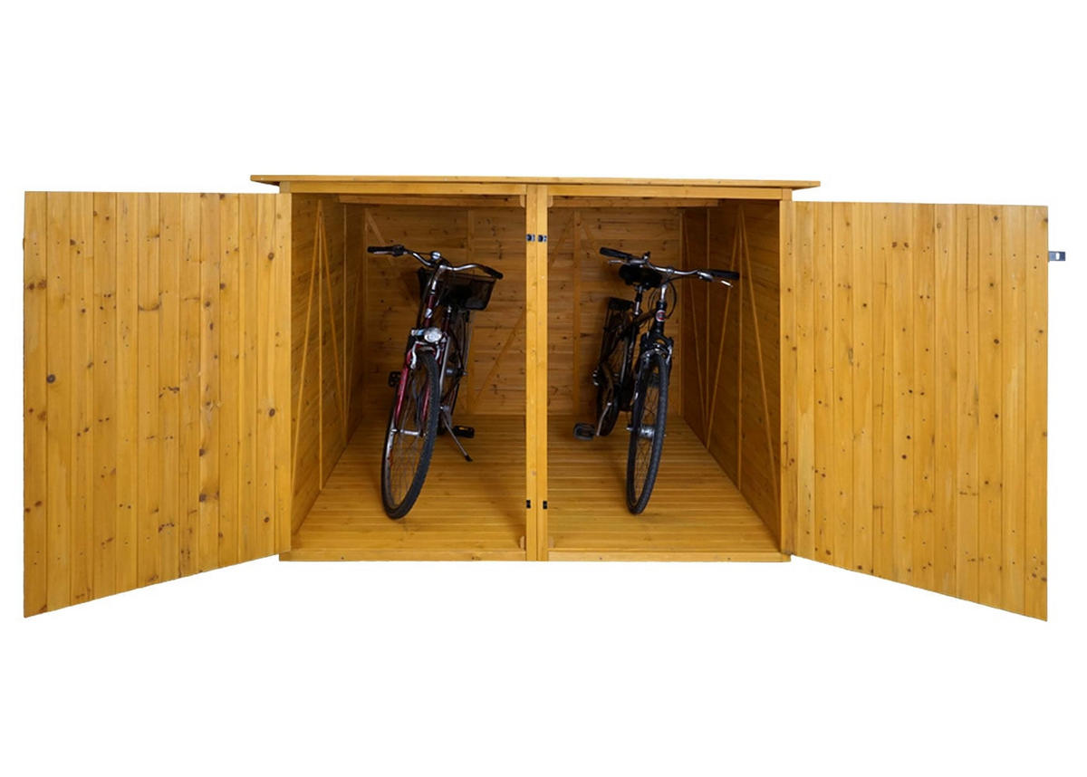 FAHRRADGARAGE 2er 151x200x200cm Braun - Braun, Holz (200/151/200cm) - PROREGAL