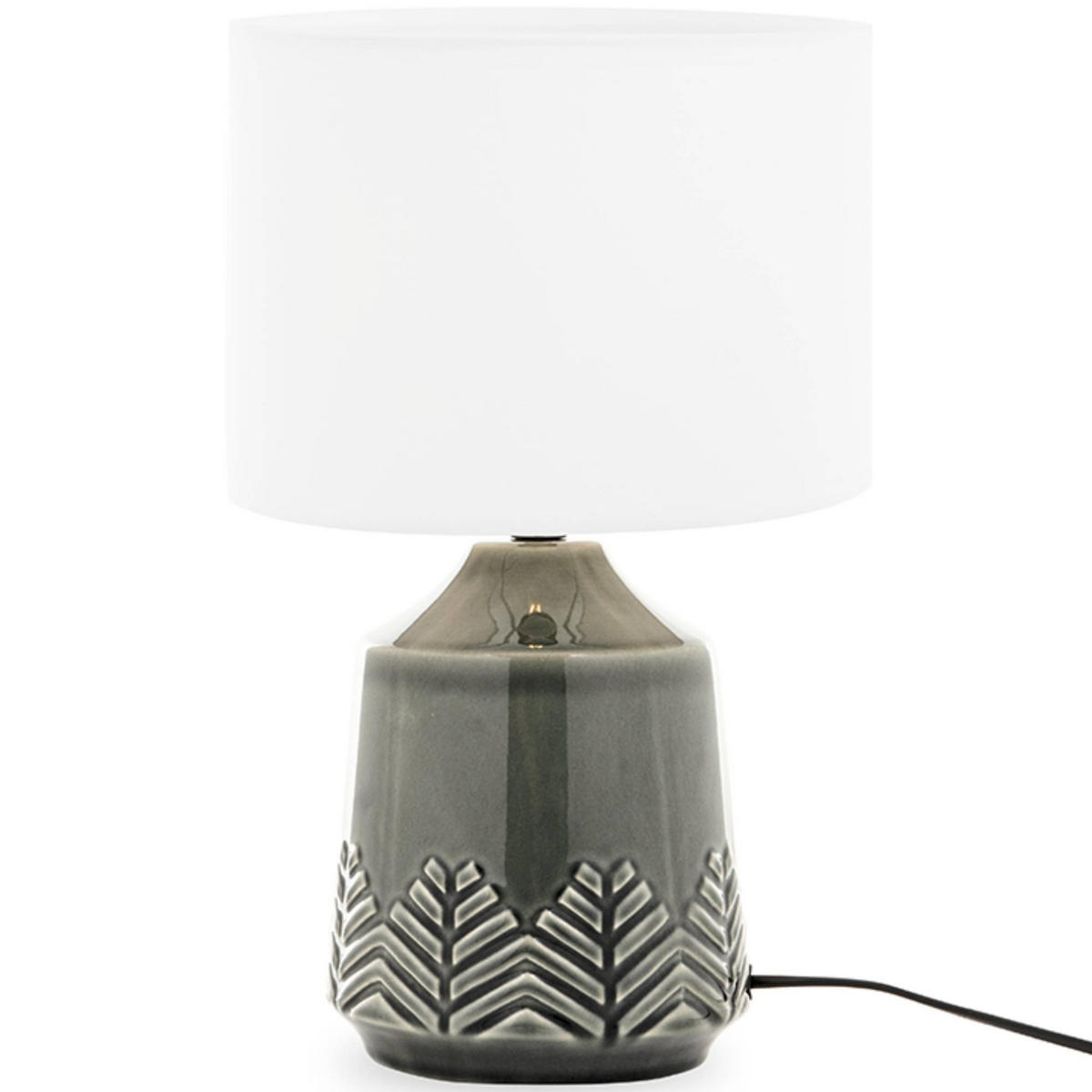 TISCHLAMPE HYSSO 2-er Set, Grau/Weiß - Weiß/Grau, Keramik/Textil (24/24/41cm) - KONSIMO®