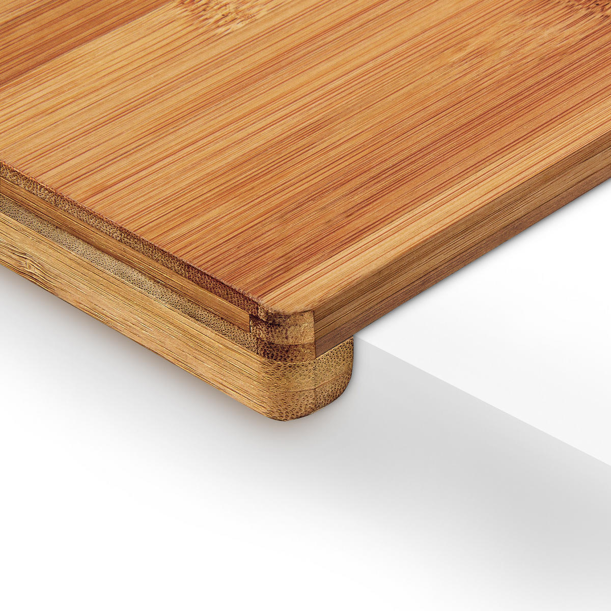 SCHNEIDEBRETT Natur Bambus mit 2 Anschlagkanten 38x45 cm - Hellbraun, Holz (38/45cm) - Relaxdays