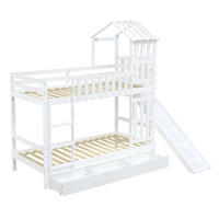 ETAGENBETT Kinderbett mit Rutsche Weiß - Weiß, Holz (90/200cm) - ComfortXL