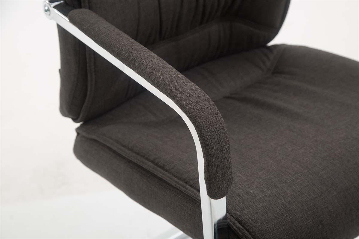 XL Besucherstuhl Miami Stoff Dunkelgrau Konferenzstuhl Bürostuhl - Dunkelgrau, Textil (58/102/65cm) - DELUKE
