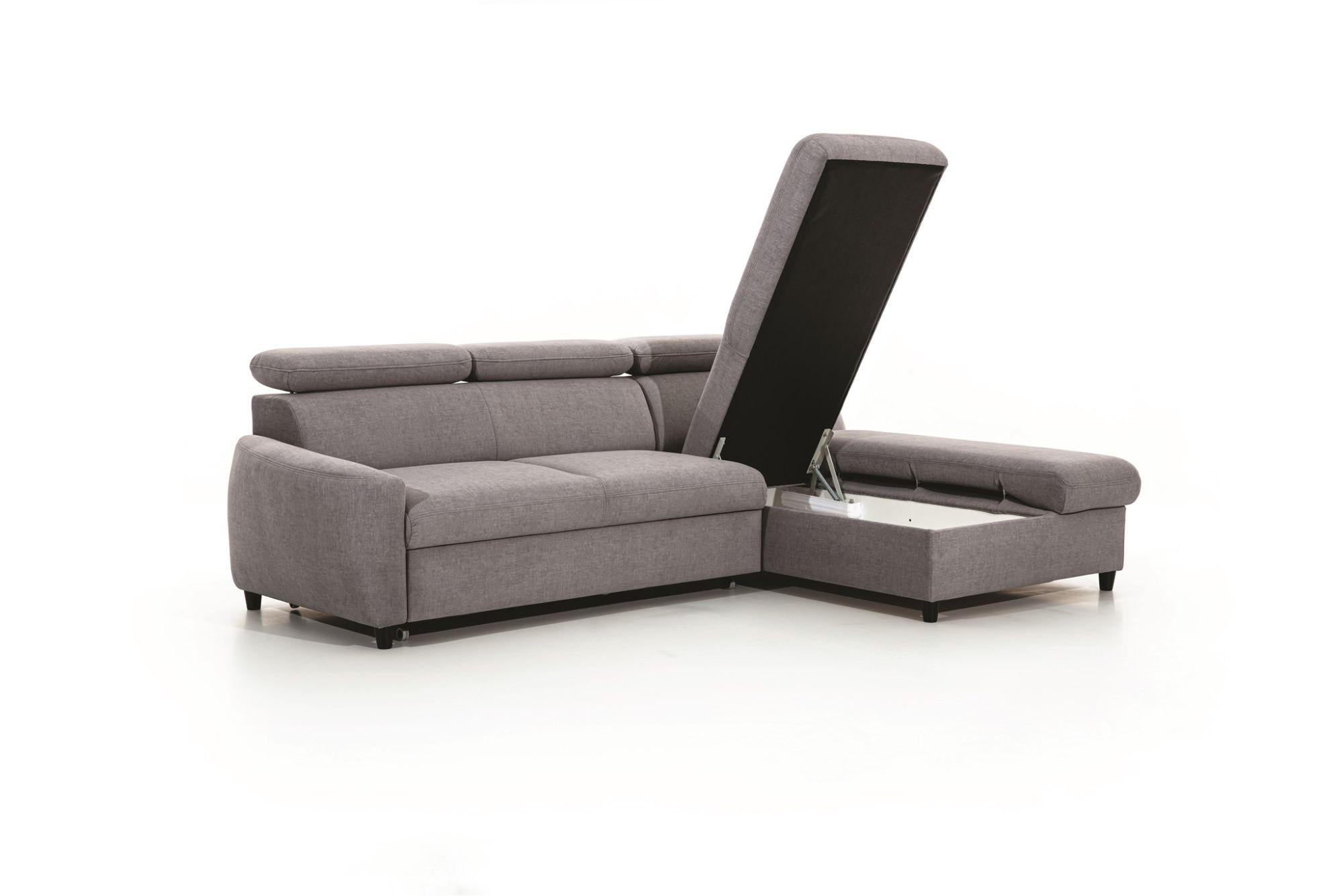 Thumbnail - Fun Möbel Ecksofa, Grau, Textil, L-Form, 260x170 cm, Wohnzimmer, Sofas & Couches, Wohnlandschaften, Ecksofas