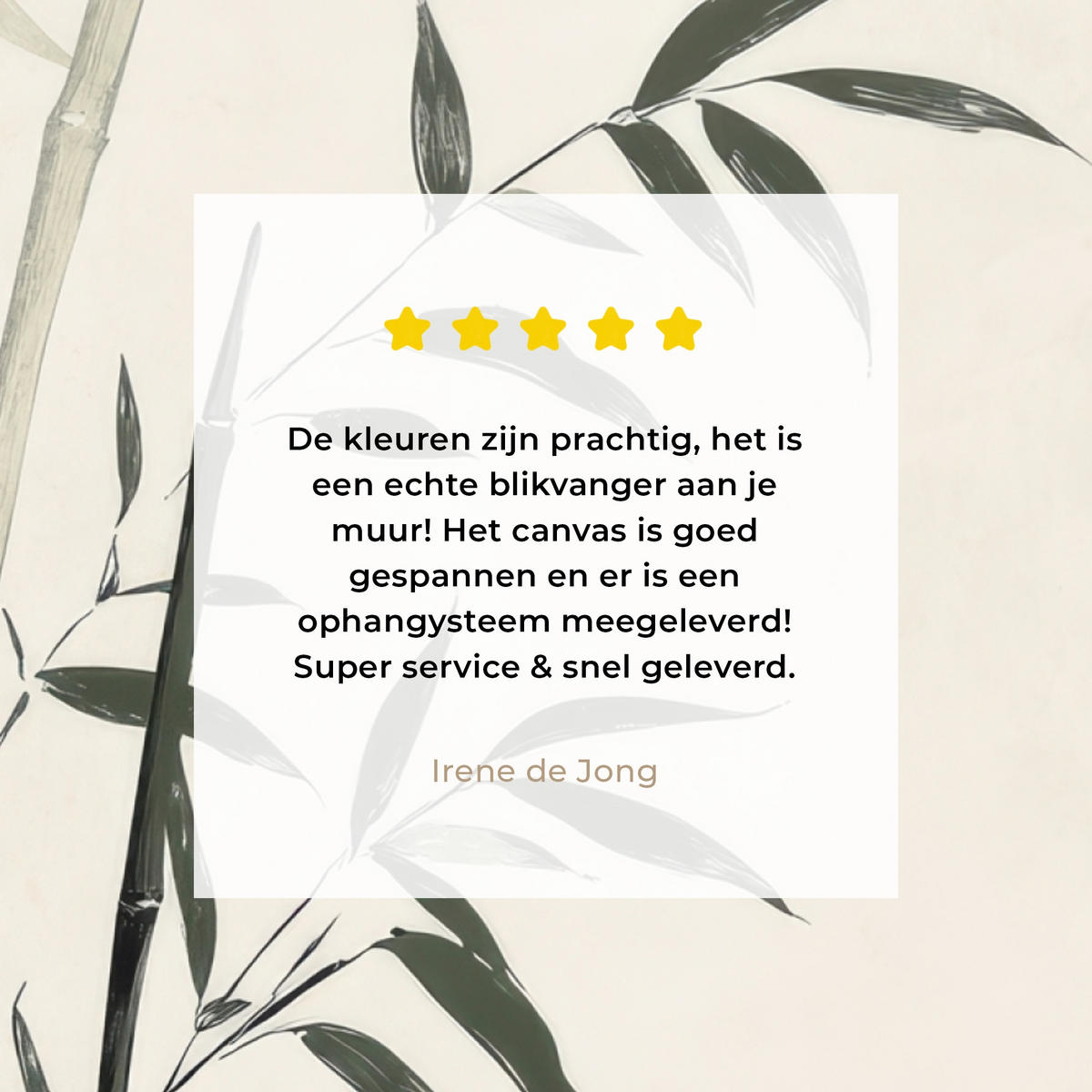 LEINWANDBILD Japandi - Bambus - Beige Wandbild Wohnzimmer 50x50 cm - Eukalyptusholzfarben, Textil (50/50cm) - MuchoWow