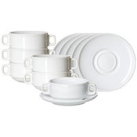 SUPPENTASSE MIT UNTERTASSE Bianco weiß 245 ml 6er Set - Weiß, Keramik (15.5/7/15.5cm) - Ritzenhoff Breker