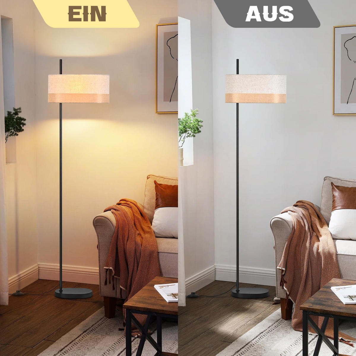 STEHLAMPE Nox 40/25/154 cm - Weiß, Metall (40/25/154cm) - ZMH