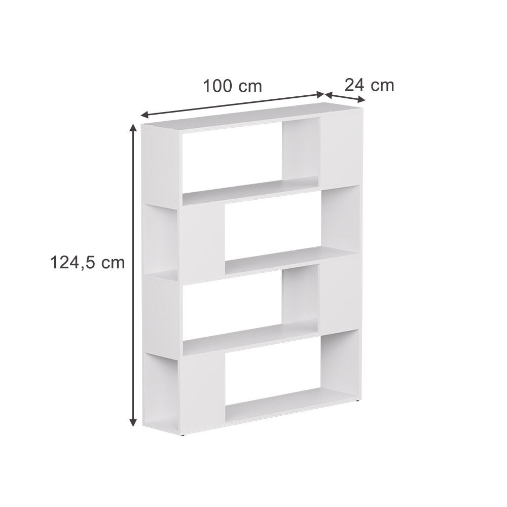 RAUMTEILER Eneos Weiß 100 x 124.5 cm - Weiß, Holzwerkstoff (100/124.5/24cm) - Vicco