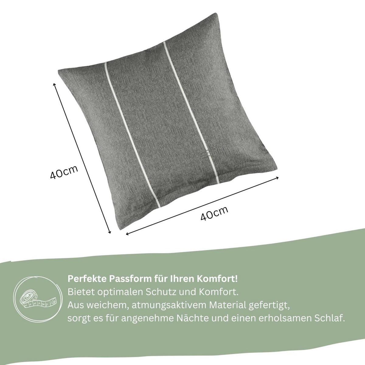 RENFORCÉ KISSENBEZÜGE HARPLINES - Anthrazit, Textil (40/40cm) - Esprit