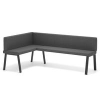 ECKBANK links MONO Y Webstoff glatt, 128/168 cm Dunkelgrau - Dunkelgrau, Textil/Metall (128/168cm) - Idohome