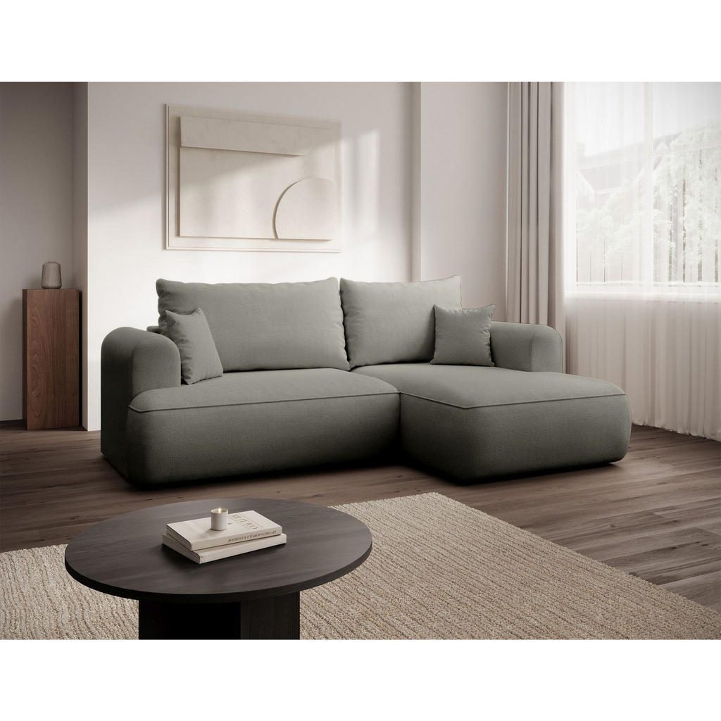 Thumbnail - Selsey Eckschlafsofa, Hellgrau, Textil, 4-Sitzer, Ottomane rechts,L-Form, 238x156 cm, Wohnzimmer, Sofas & Couches, Wohnl...