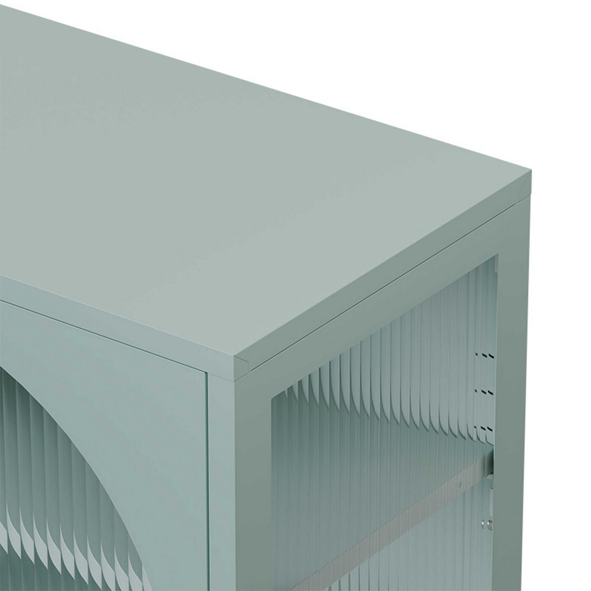 TV-SCHRANK 115 cm, Salbeigrün - Grün, Metall (35/60/115cm) - Oviala