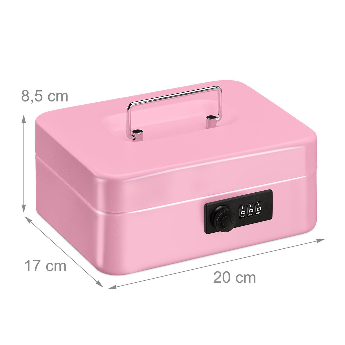 POKLADŇA - ružová, kov/plast (20/8.5/17cm) - Relaxdays