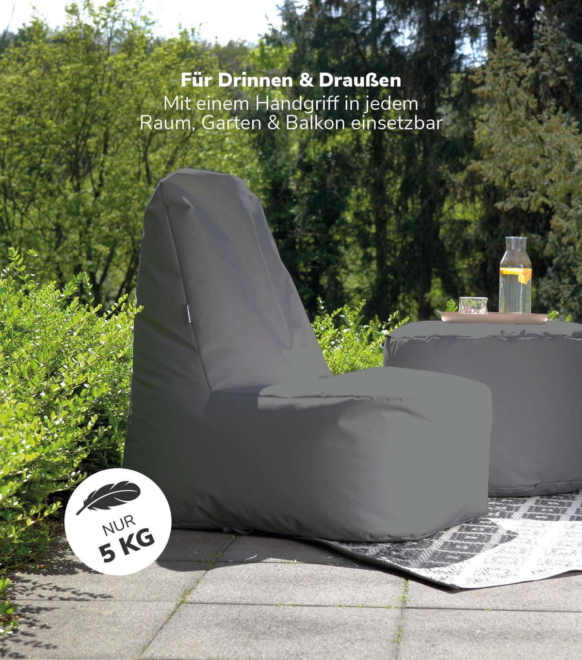 SITZSACK Der Däumchendreher - Anthrazit, Textil (60/86/85cm) - Mokebo