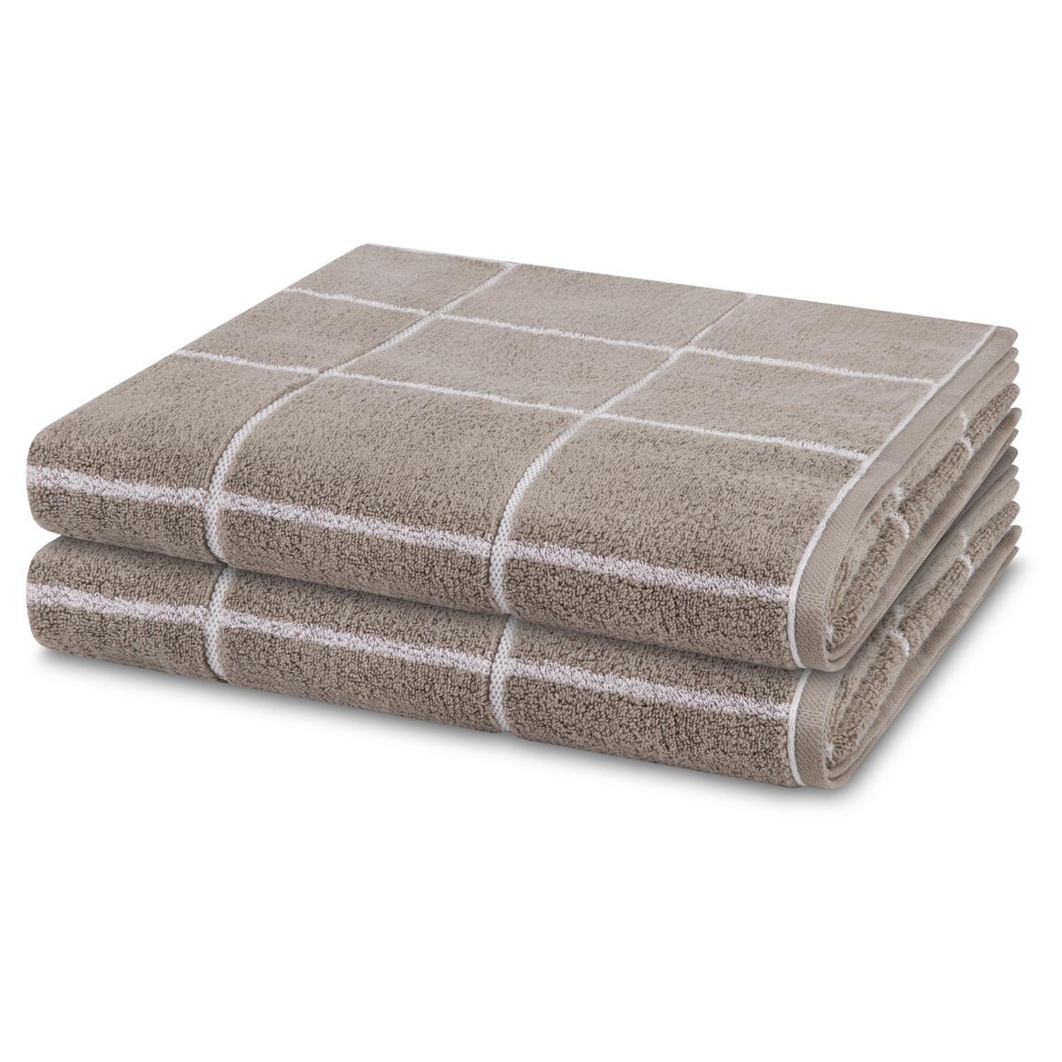 DUSCHTUCH Sensual Skin Karo 2er-Set - Grau, Textil (75/140cm) - Ross