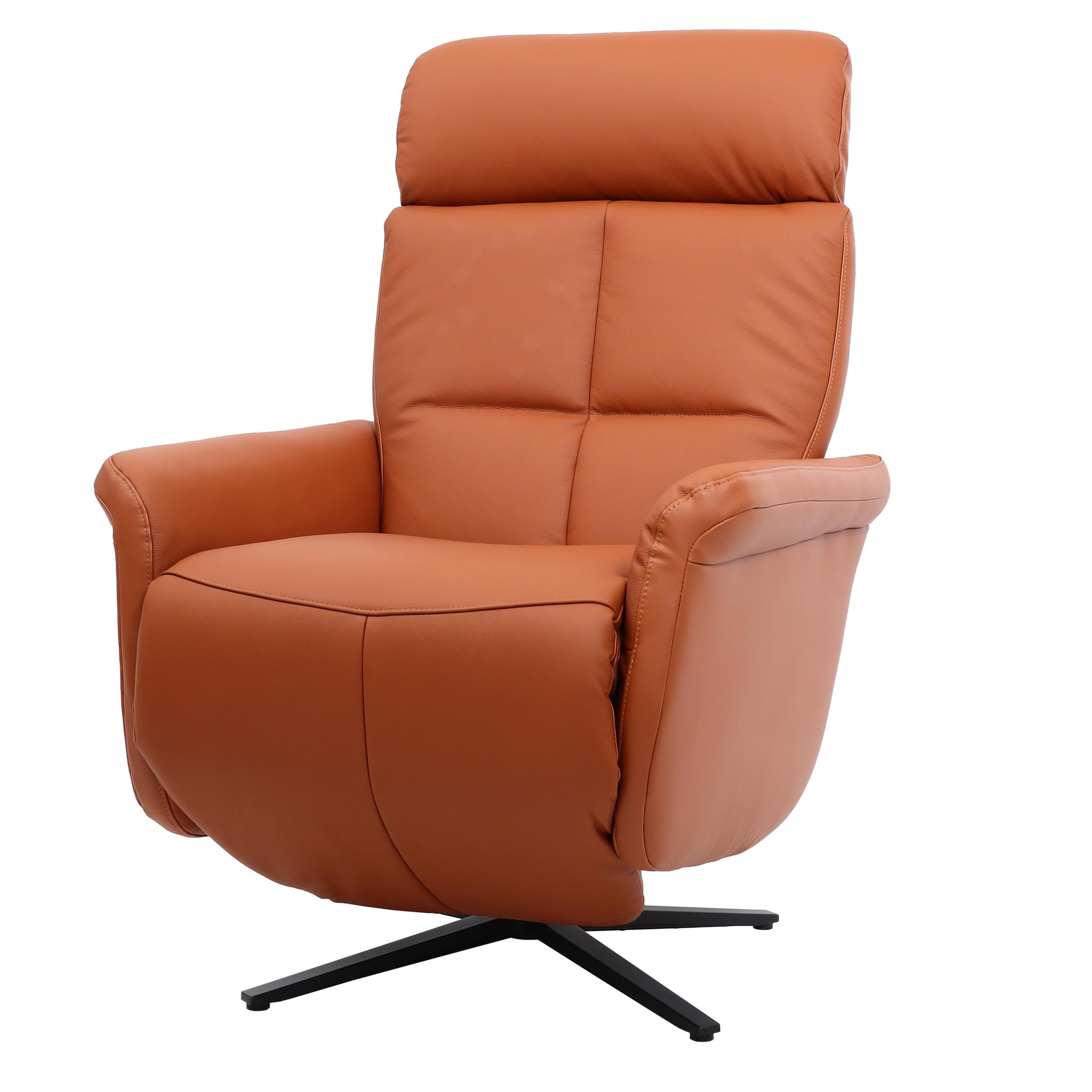 RELAXSESSEL Orange - Orange, Leder (76/110/153cm) - MCW