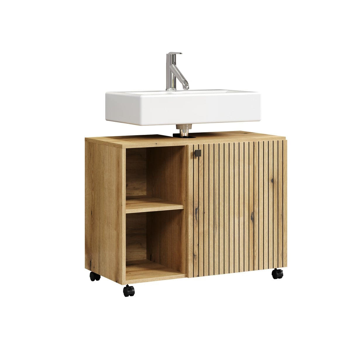 WASCHBECKENUNTERSCHRANK PureBliss Eiche Dekor - Eichefarben, Holzwerkstoff (80/64/42cm) - Trendteam