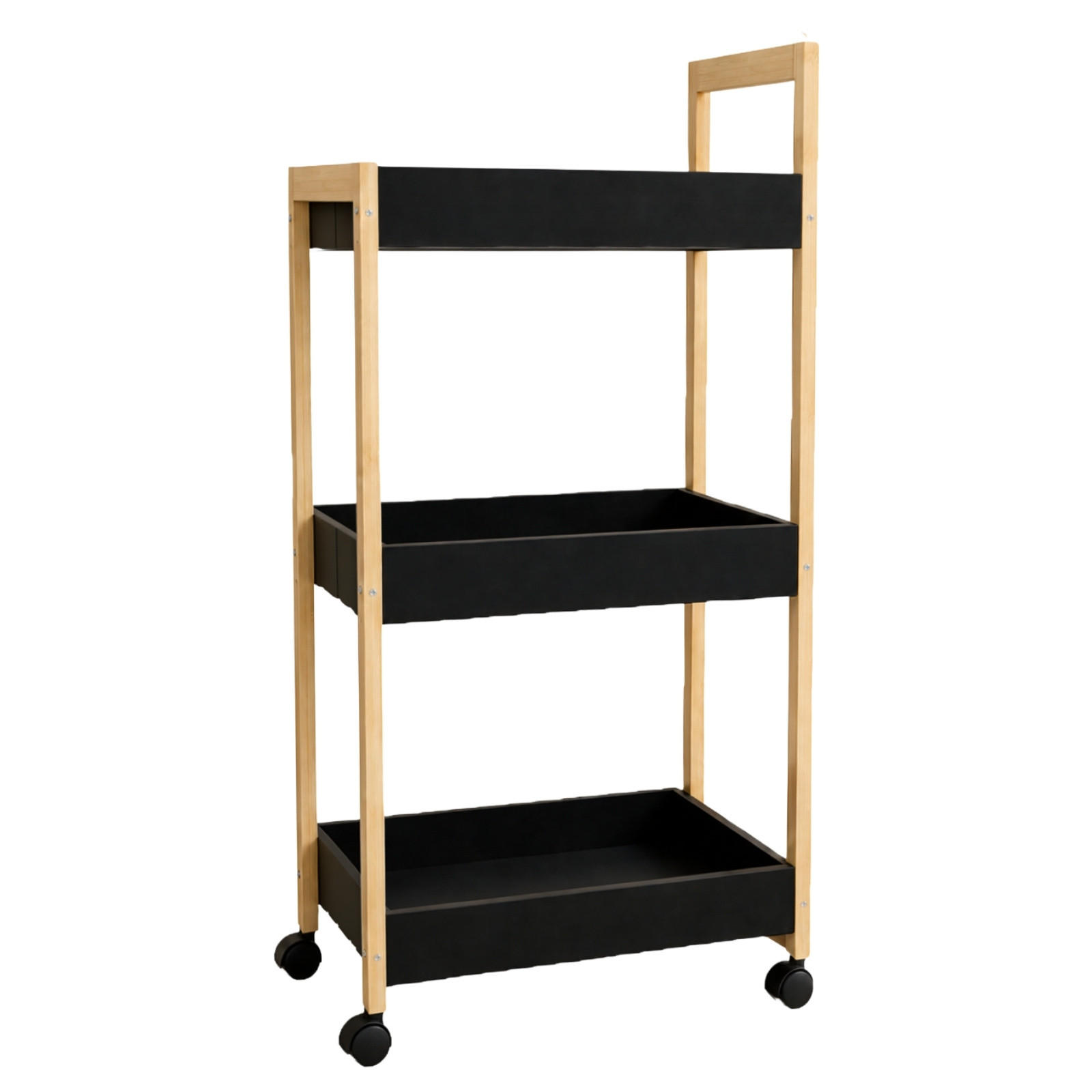 Nuxio Bambusregal Schwarz 20x79x38 cm