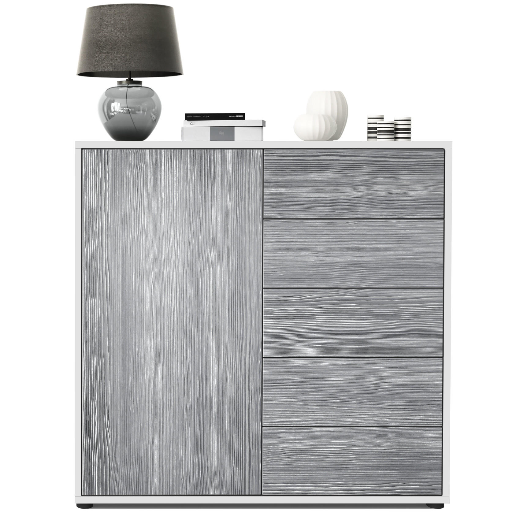 KOMMODE Ben Front in Avola-Anthrazit - Anthrazit, Holzwerkstoff (79/74/36cm) - Vladon