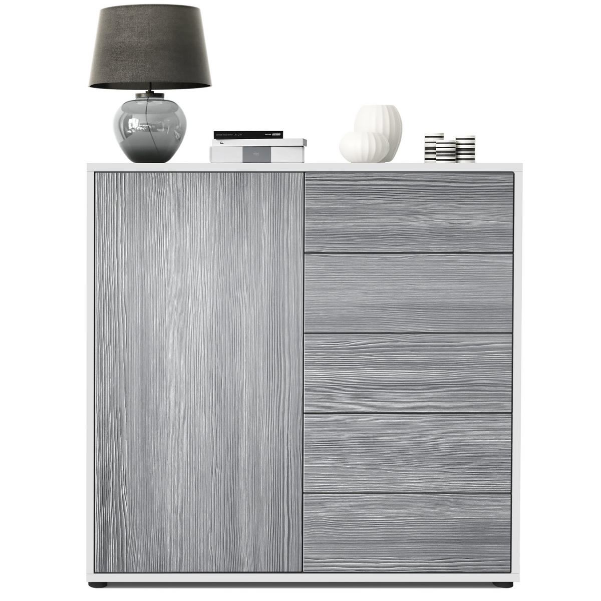 KOMMODE Ben Front in Avola-Anthrazit - Anthrazit, Holzwerkstoff (79/74/36cm) - Vladon