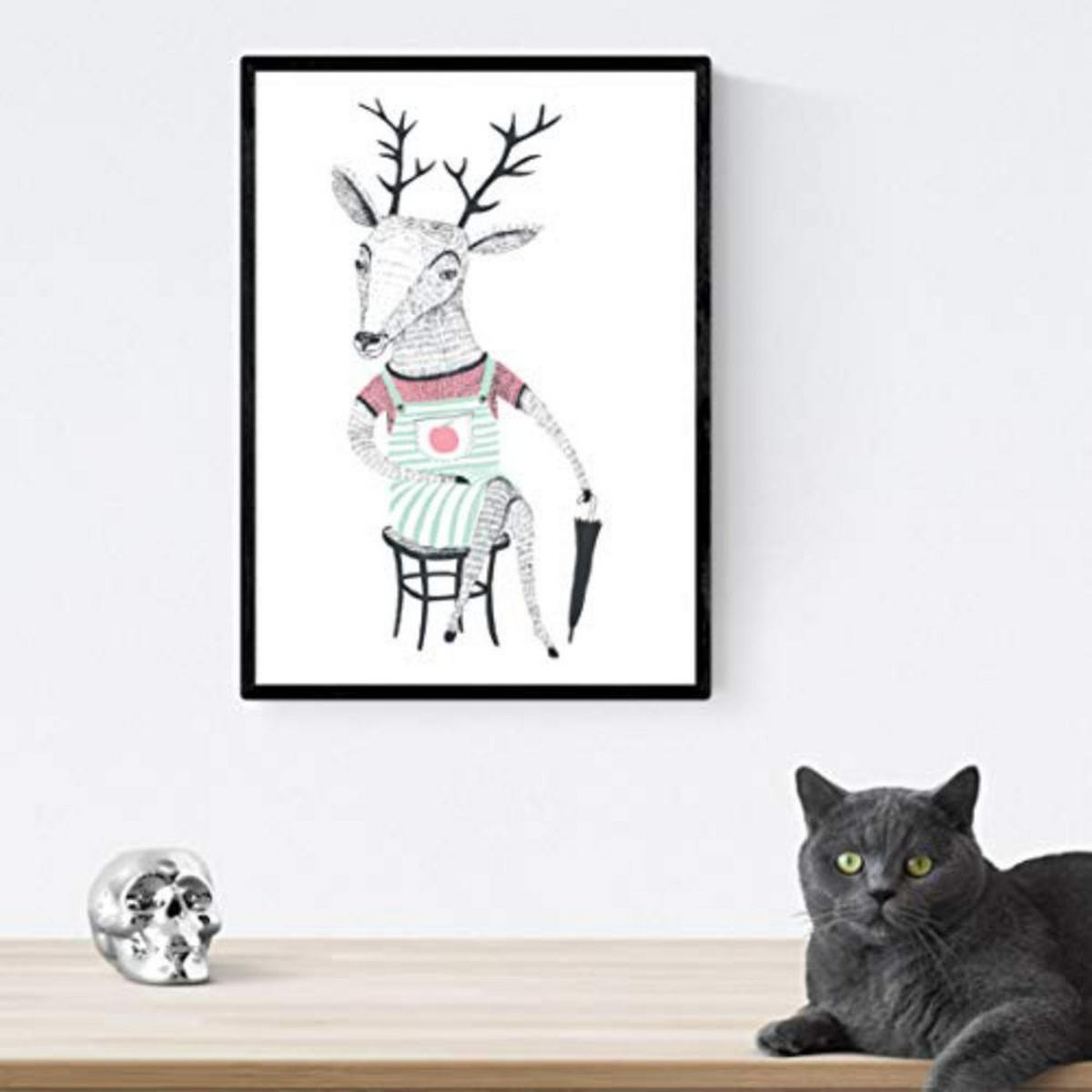 POSTER Set mit 4 Moderne skandinavische Tiere A4 Rahmenlos - Klar, Papier (29.7/3cm) - Nacnic