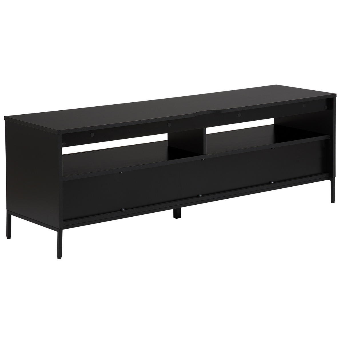 TV-MÖBEL Schwarz, Hellbraun SYDNEY 42/150/52 cm - Schwarz, Holzwerkstoff (150/52/42cm) - Beliani