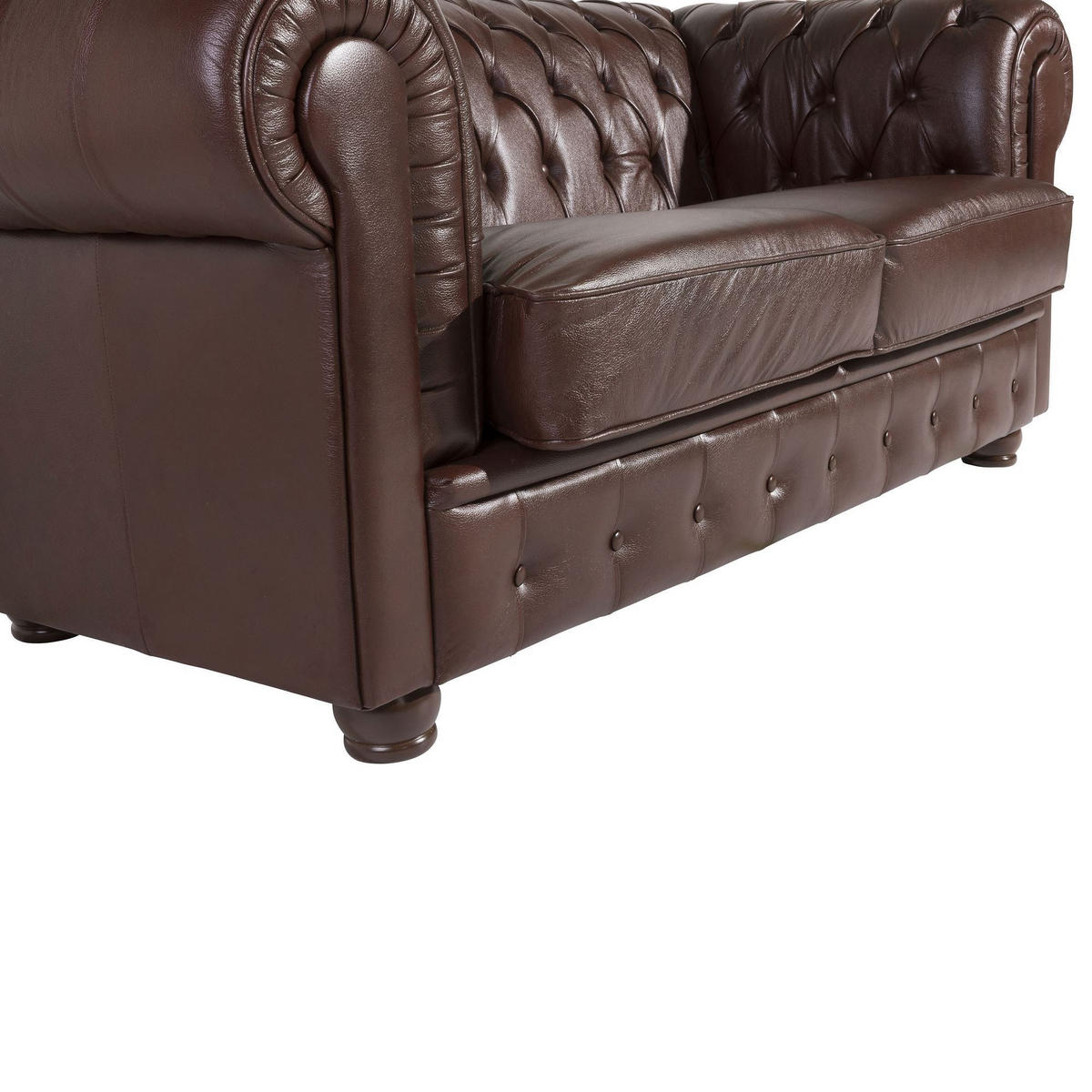 SOFA 2-Sitzer Kalea Bezug Wischleder Buche nussbaum dunkel / braun - Braun, Leder (172/76/98cm) - 58aufmkessel