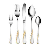 BESTECKSET Flame, Edelstahl, dekorvergoldet, spülmaschinengeeignet, 72-teilig - Silberfarben, Metall - Karcher