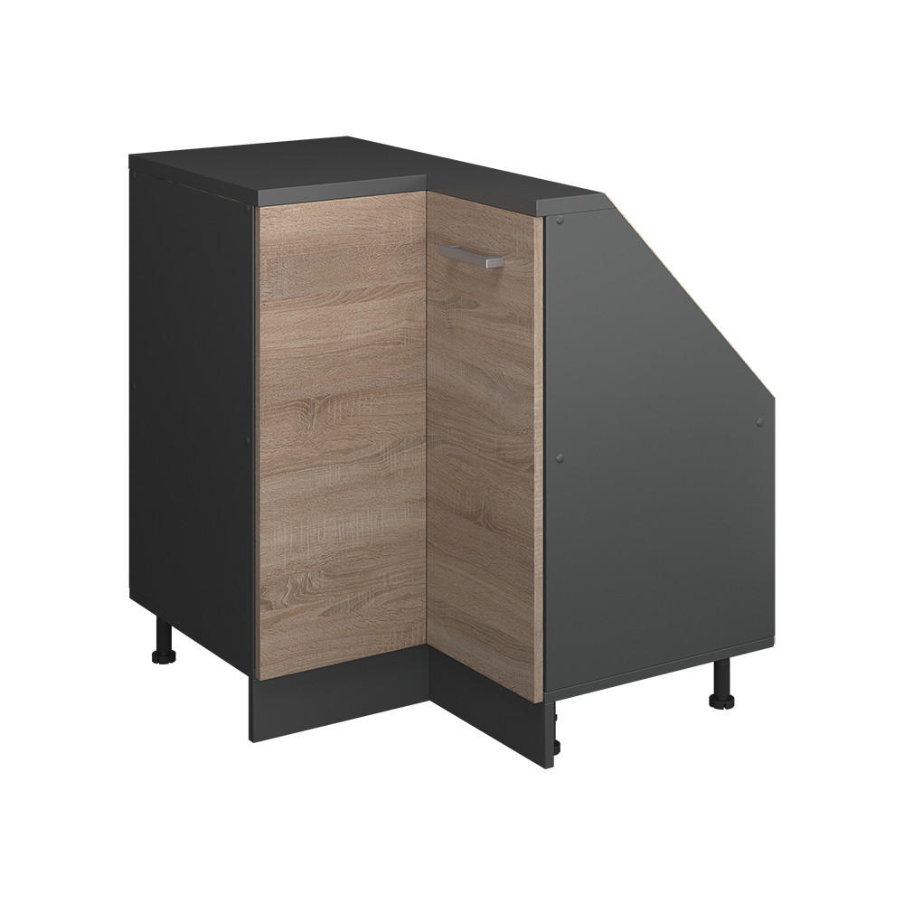 VINKELSKÅP FÖR SLUTTANDE TAK R-Line Sonoma 75.6 cm med 1 dörr Sonoma ek, Antracit 83.8/75.6/46 cm