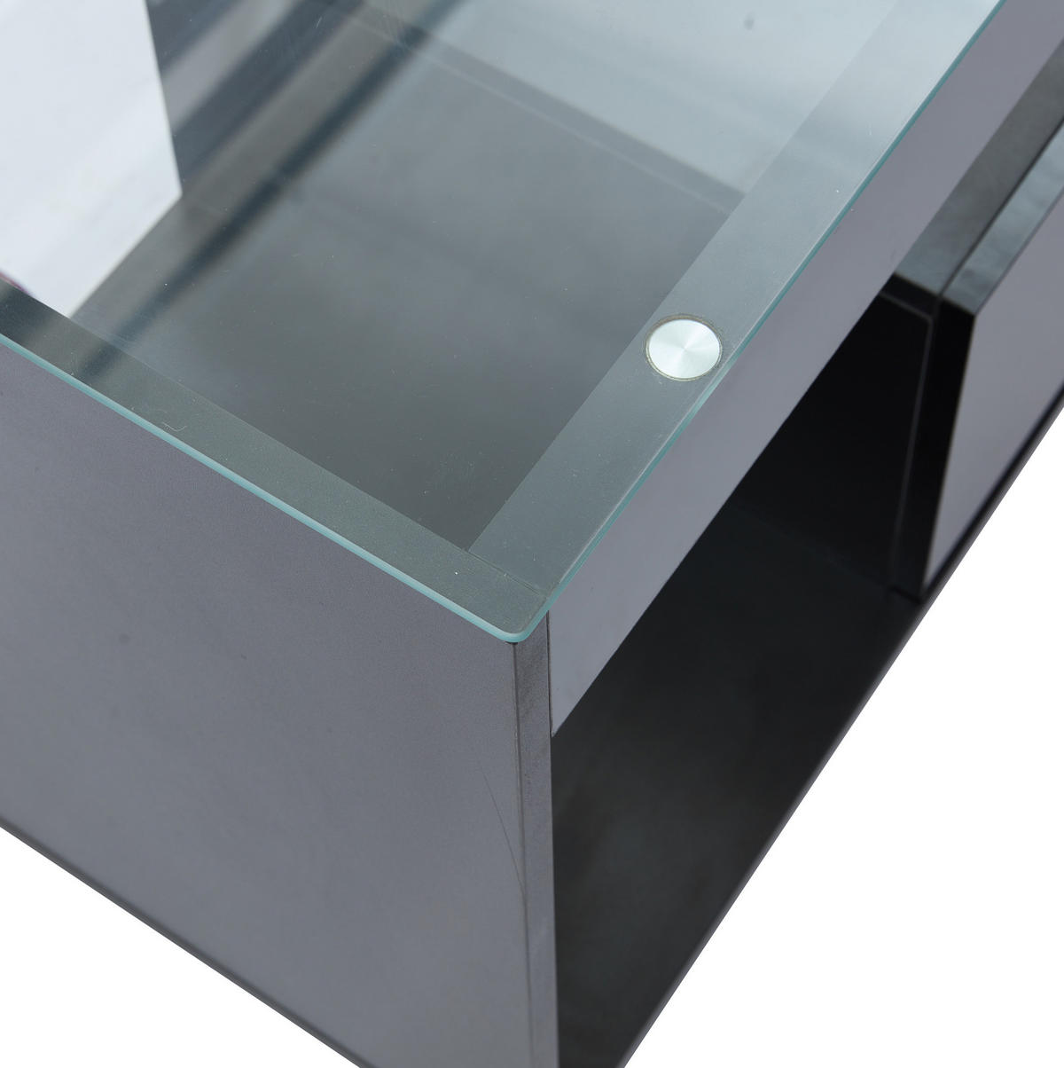 TV-SCHRANK in Hochglanz Schwarz mit LED und 2 Schubladen 180/40/46 cm - Schwarz, Holzwerkstoff (180/46/40cm) - Redom