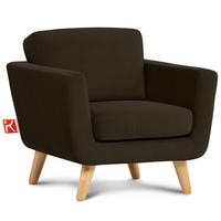 SESSEL TAGIO Massivholz-Beine, braun - Dunkelbraun/Braun, Buchenholz/Textil (86/80/88cm) - KONSIMO®