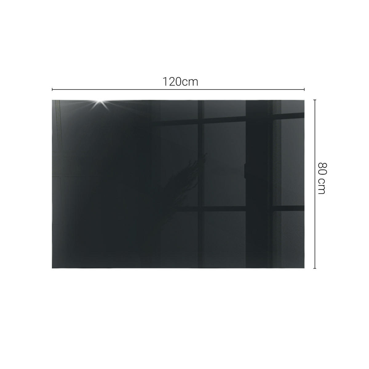 TISCHPLATTE 120x80 cm Glatte Schwarze Oberfläche - Schwarz, Glas (120/80/0.4cm) - TULUP