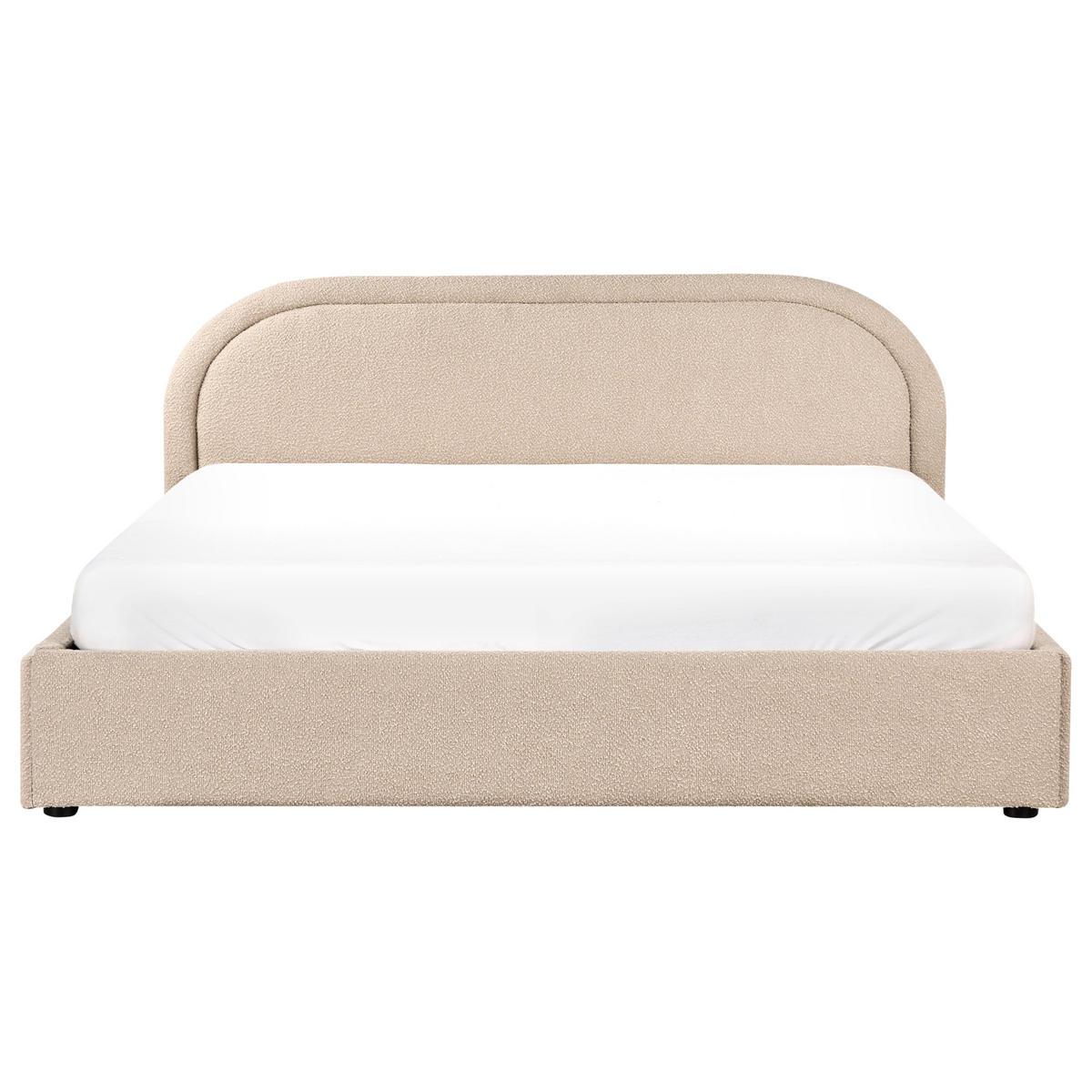 BETT mit Stauraum 180/200 cm Bouclé Beige Quillien - Beige, Textil (180/200cm) - Beliani