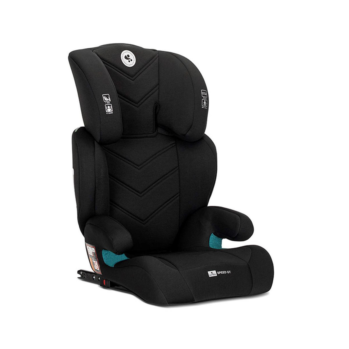 KINDERSITZ Speed GT i-Size schwarz (100-150cm) Gruppe 2/3 Isofix Kopfstütze - Schwarz, Textil (47/84/44cm) - Lorelli