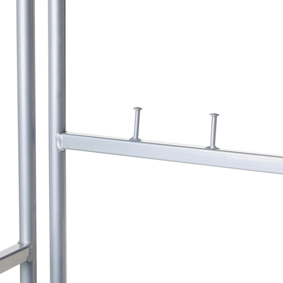 ECK-GARDEROBENSTÄNDER Silber Lawton - Silberfarben, Metall (53/160/37cm) - Beliani