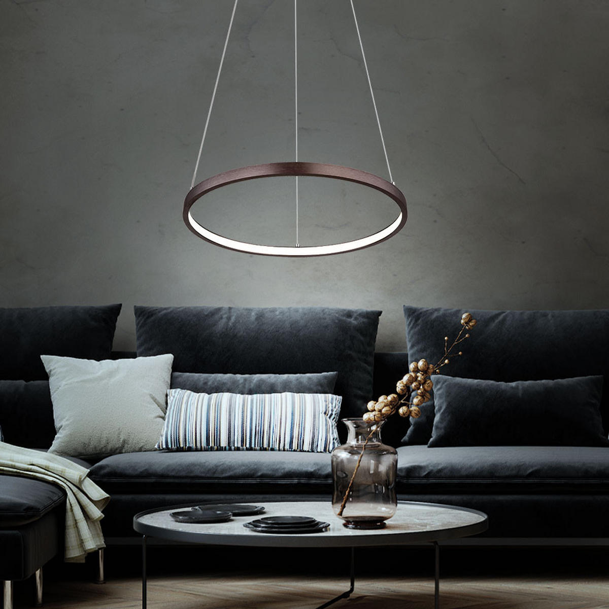 LED HÄNGELEUCHTE Metall Kaffeefarben - Braun, Metall (38.5/38.5/120cm) - Globo Lighting