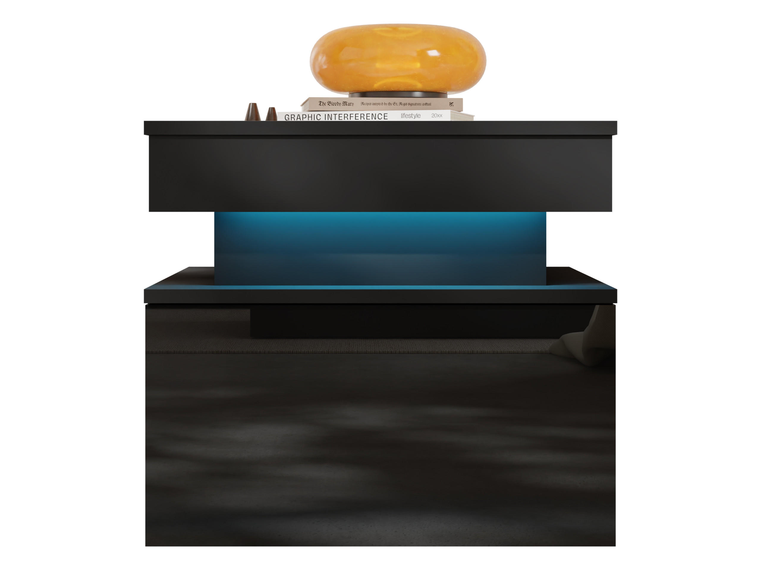NOPTIERA 1S Glossa - negru, material plastic/compozit lemnos (55/51/39cm) - MIRJAN24