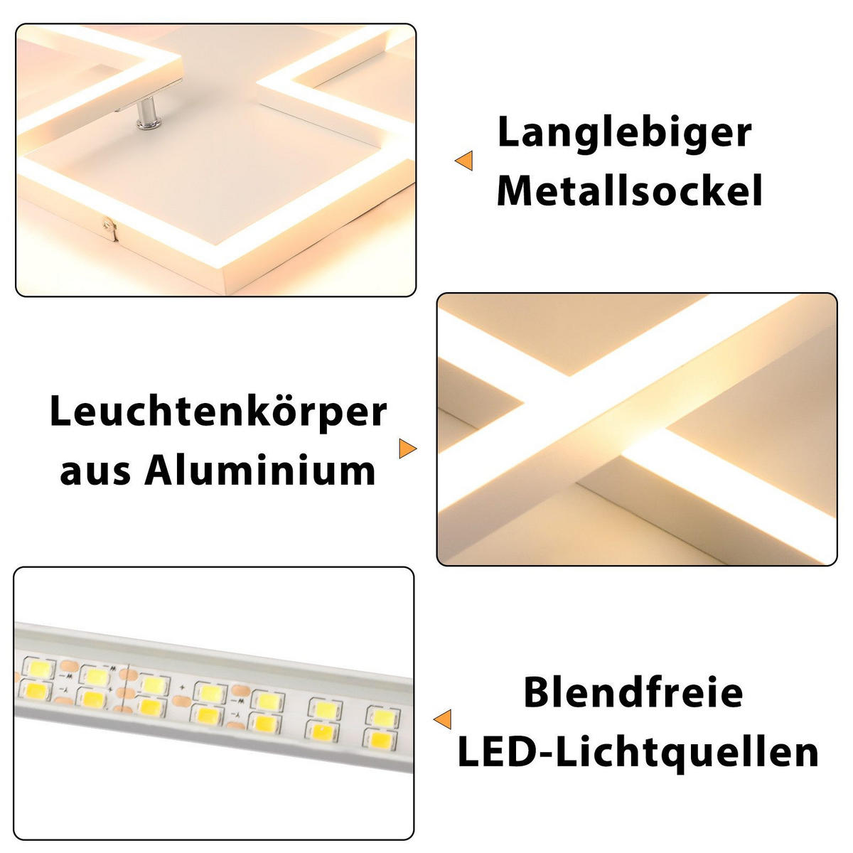LED-DECKENLEUCHTE Malsom 62.8/29.5/7.4 cm - Weiß, Metall (29.5/62.8/7.4cm) - Nettlife