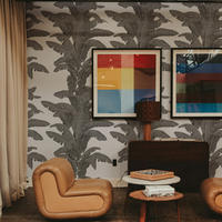 TAPETE Palmen aus echtem Papier, 200x280cm, 8 Bögen - Schwarz, Papier (200/280cm) - WALLPAPERS4BEGINNERS