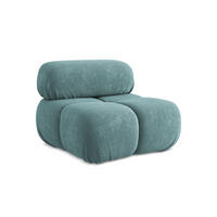 SESSEL Chenille Stoff Blau - Blau/Beige, Kunststoff/Textil (96/70/95cm) - Makamii