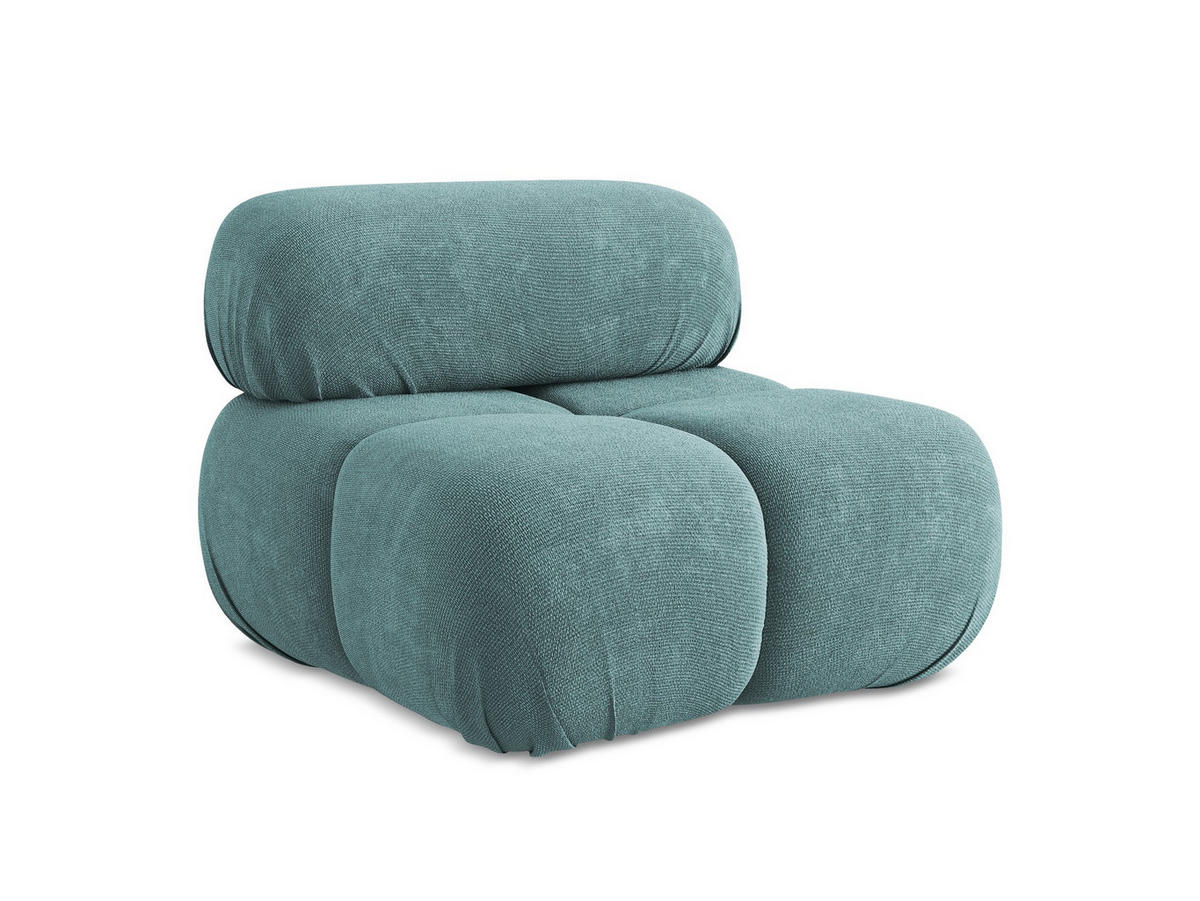 SESSEL Chenille Stoff Blau - Blau/Beige, Kunststoff/Textil (96/70/95cm) - Makamii