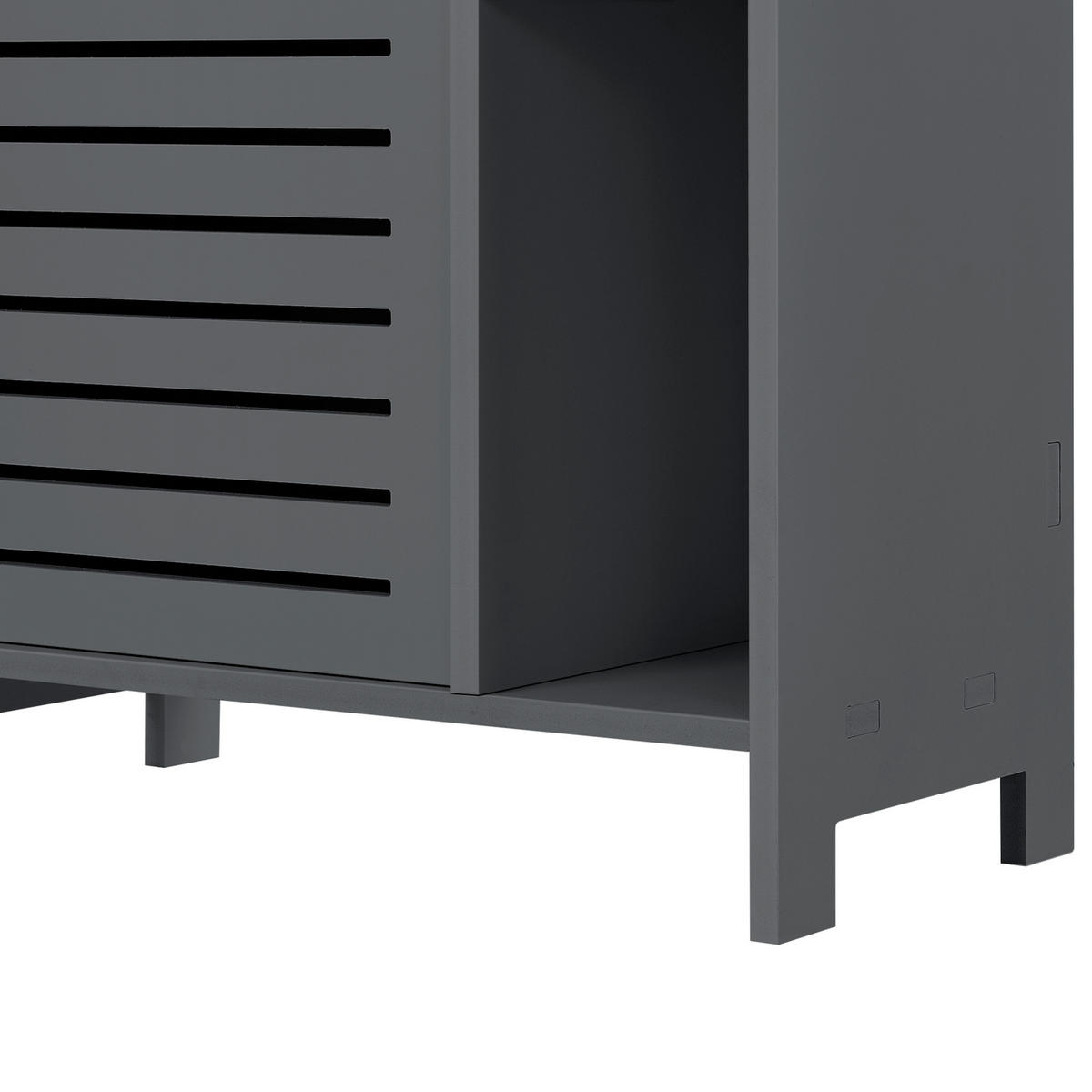 SEITENSCHRANK Vansbro - Dunkelgrau, Kunststoff (48/96/24cm) - [en.casa]