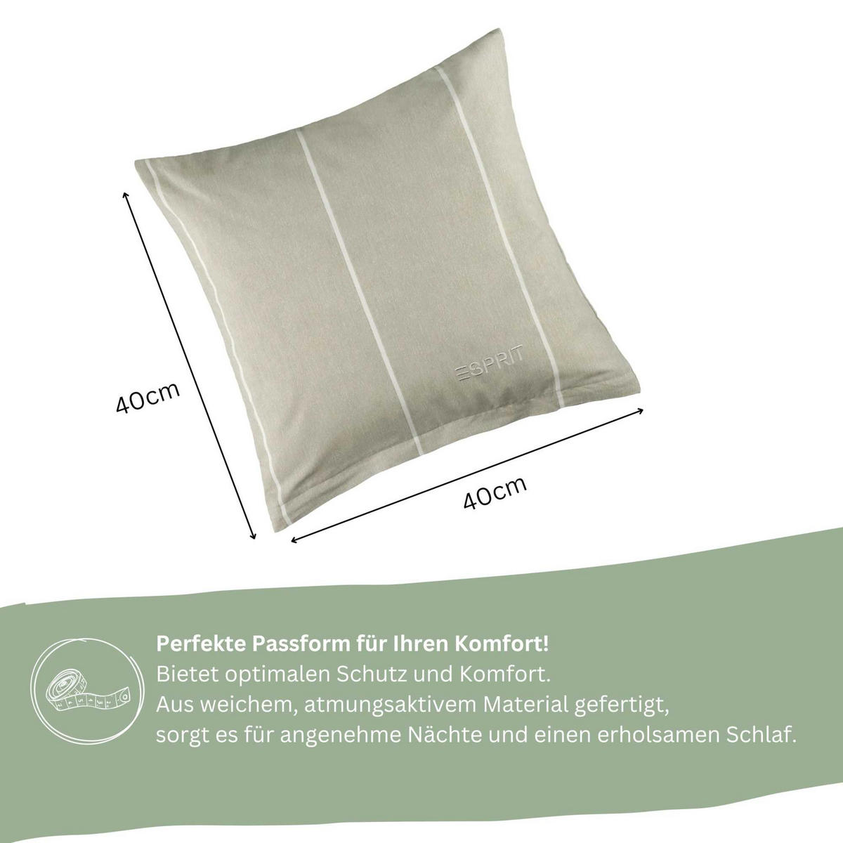 RENFORCÉ KISSENBEZÜGE HARPLINES - Grau, Textil (40/40cm) - Esprit