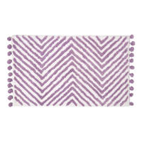 BADEMATTE 50/80 cm Chevron, Baumwolle - Flieder, Textil (50/80cm) - Homescapes