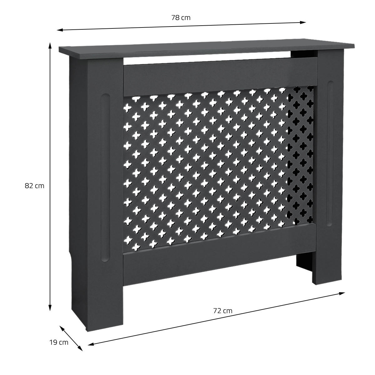 OBLOŽENÍ RADIÁTORU s voštinovým vzorem 78 x 19 x 82 cm antracit - antracitová, kompozitní dřevo (19/78/82cm) - ML-DESIGN