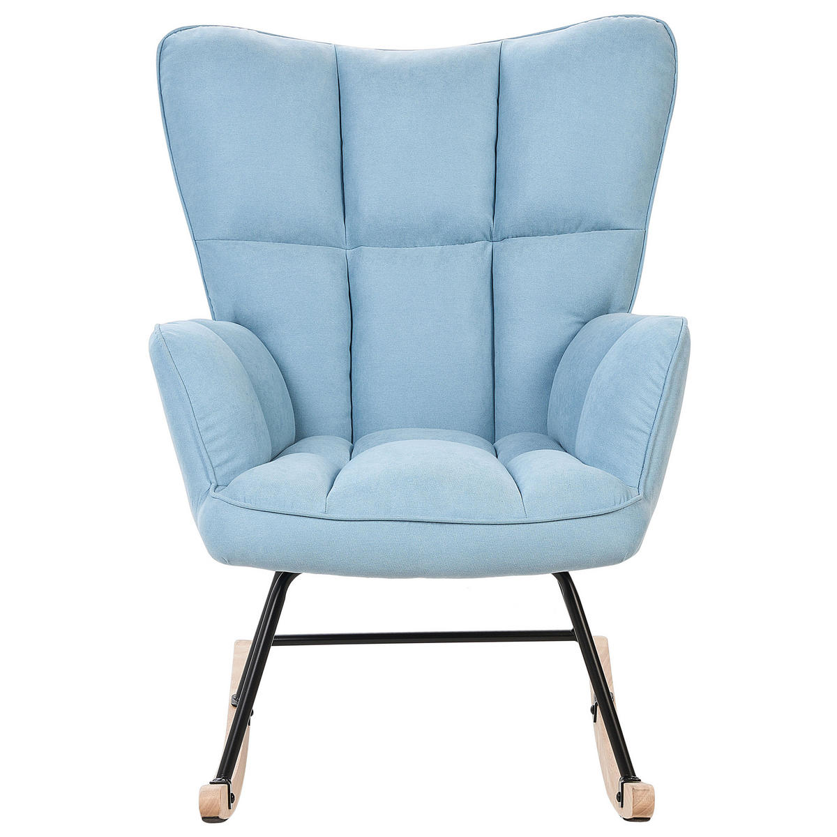 SCHAUKELSESSEL Stoff Blau Oulu - Blau, Textil/Metall (71/104/83cm) - Beliani