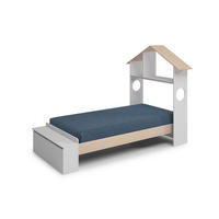 KINDERBETT Odessa Weiß 216/128/153 cm - Weiß, Holz (90/190cm) - Calicosy