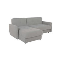 ECKSOFA Lupo Silber Mikrofaser - Silberfarben/Schwarz, Holz/Kunststoff (232/147cm) - S-Style Möbel