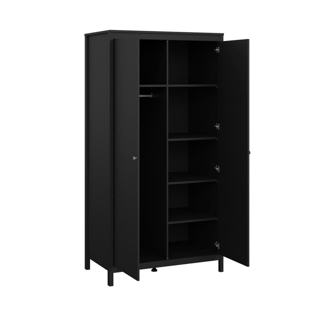 KLEIDERSCHRANK, Madrid, Schwarz, Metall, 103 x 59 x 199 cm - Schwarz, Metall (103/199/59cm) - ebuy24