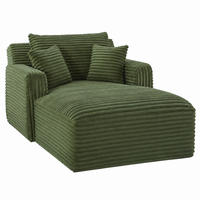 CHAISELONGUE 3-in-1 Cord Grün ohne Montage - Grün, Kunststoff (100/82/166cm) - Meubliv